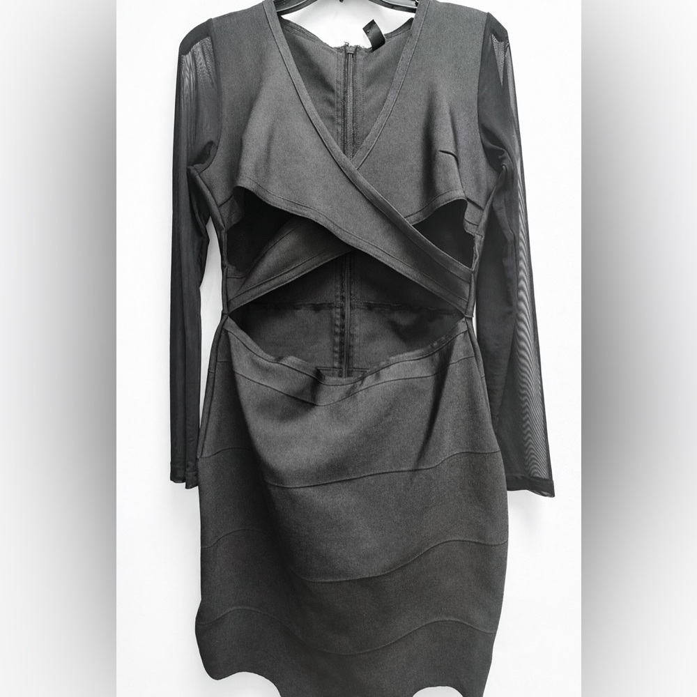Elegant Black Long-Sleeve Dress